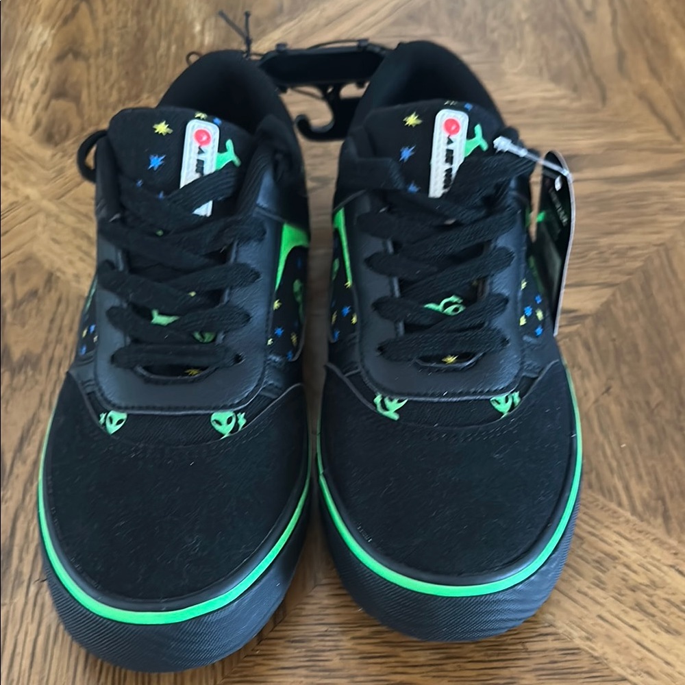Airwalk Black and Green Sneakers with alien design